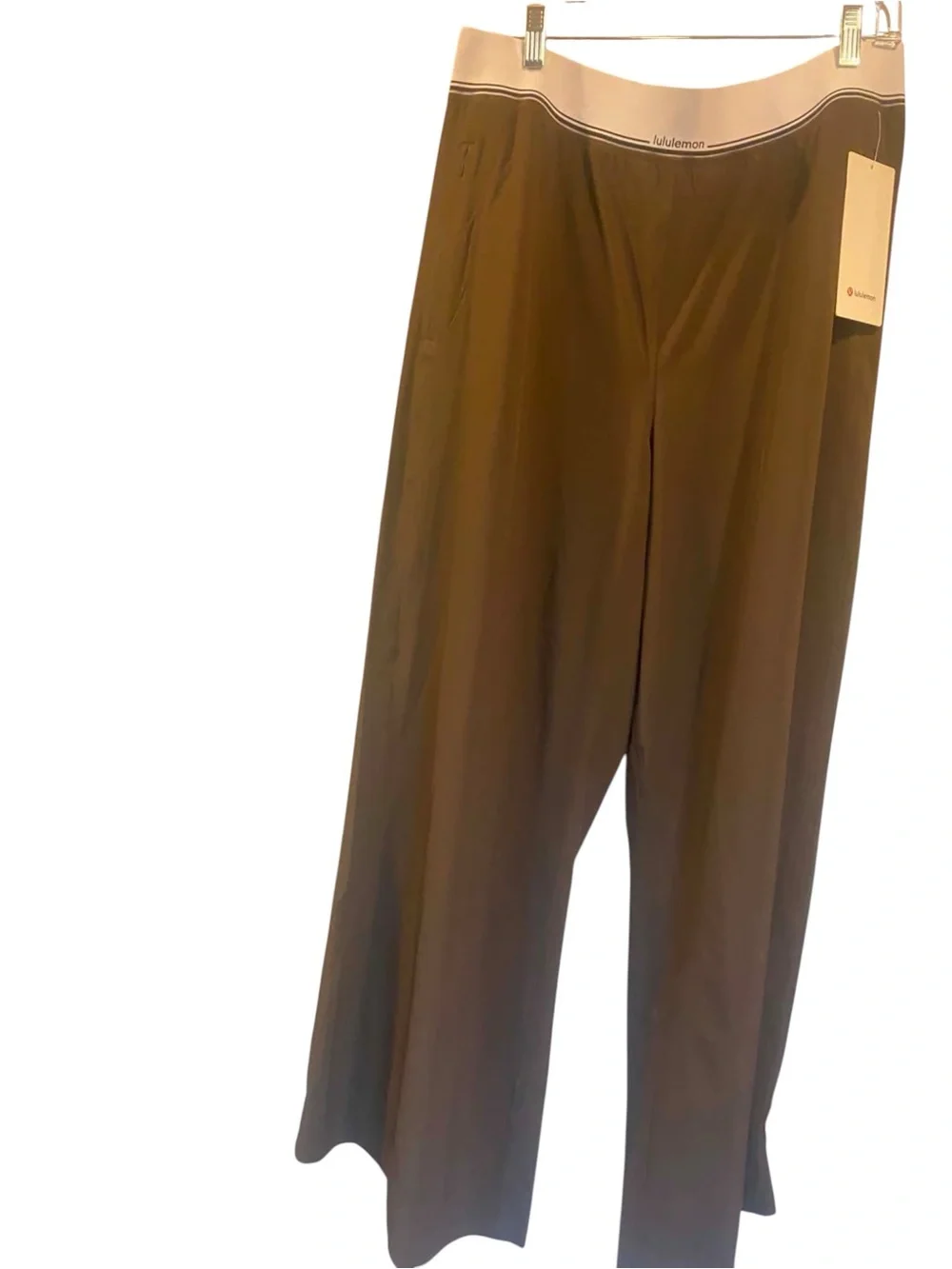 NWT Lululemon Swift Wide-Leg Pant Logo Waistband WALNUT CRUNCH Size XL